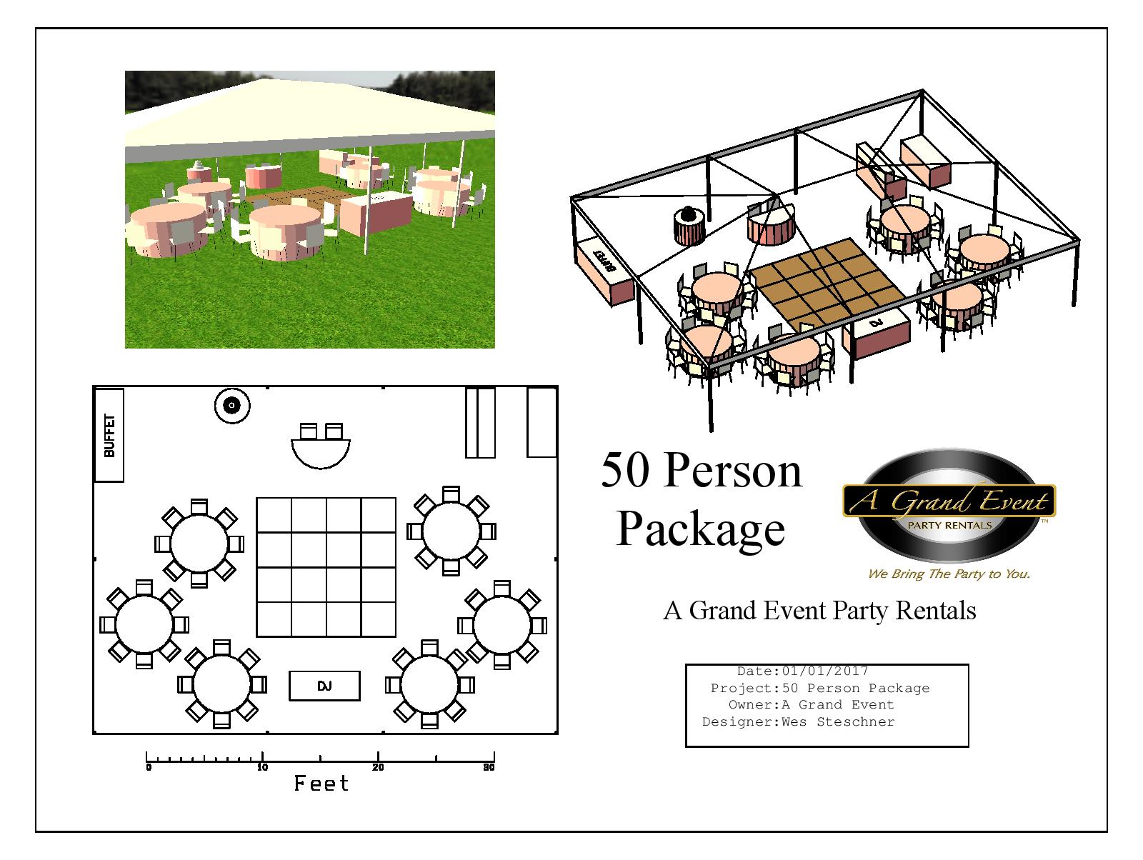 50 Person Tent Package A Grand Event