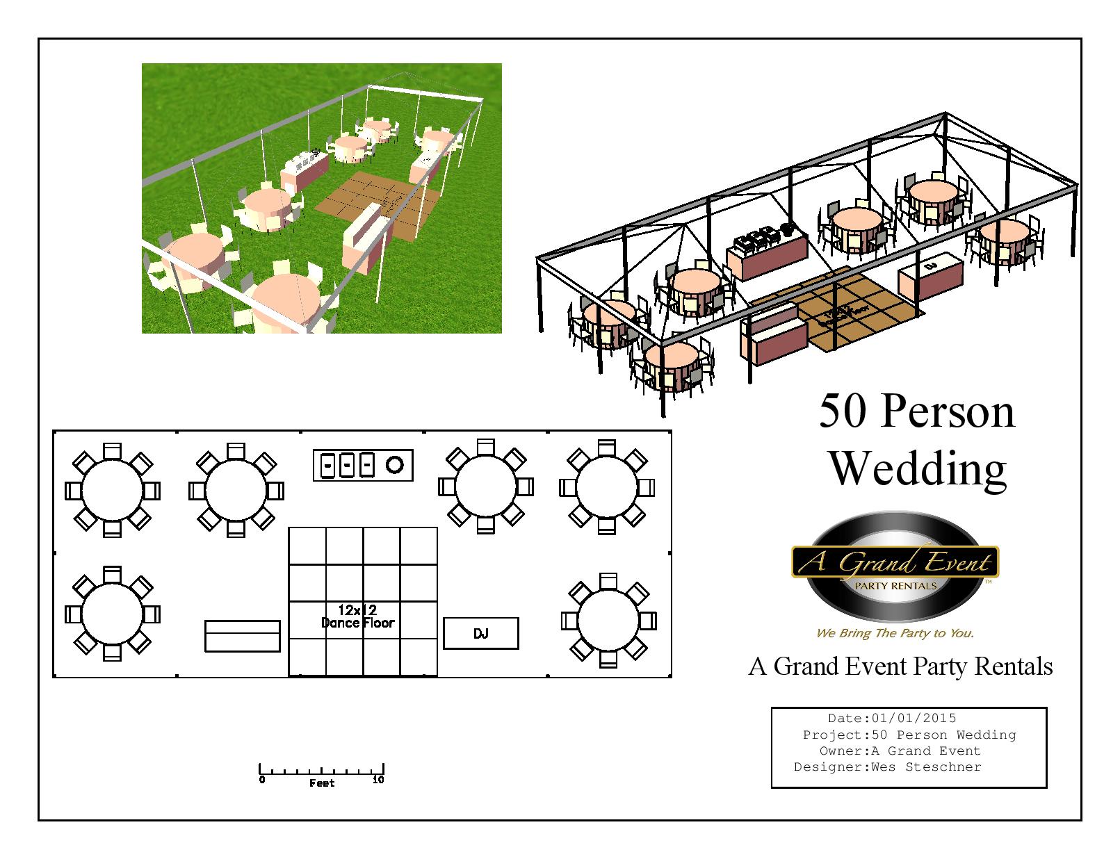 50 Person Wedding | A Grand Event Tent & Event Rentals