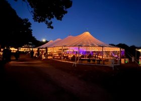 Sailcloth with Clear Walls and Twinkle Lights