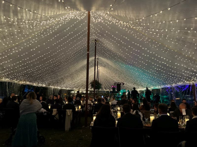 outdoor wedding tent lighting